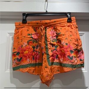 Floral Orange Women's Shorts